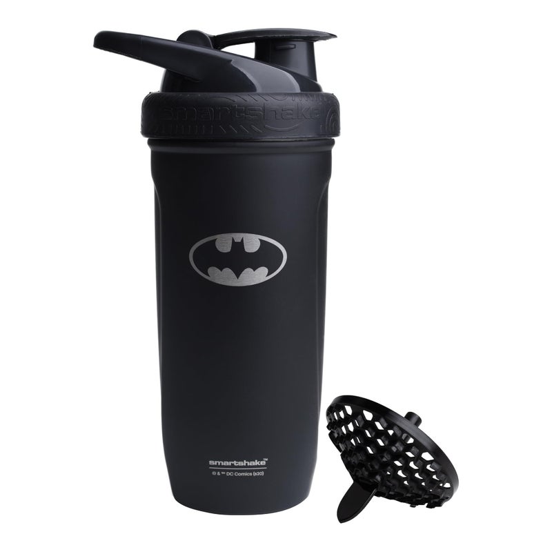 Smartshake DC COMICS Reforce Stainless Steel Protein Shaker Bottle 900 ml 30 oz Leakproof Screwon Lid BPA Free Unisex Non Insulated Batman Logo